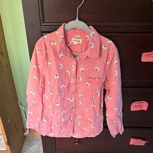 Cat & Jack Coral Floral Button Down Shirt